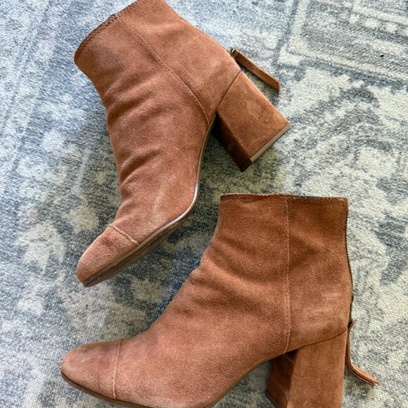 Madewell Chestnut Brown Suede Ankle Boots 8 - Picture 3 of 4